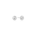 Ania Haie Silver Textured Bezel-Set Stud Earrings