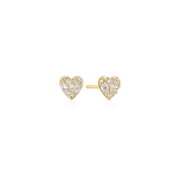 Ania Haie Gold Pave Heart Stud Earrings | The Jewellery Boutique Australia