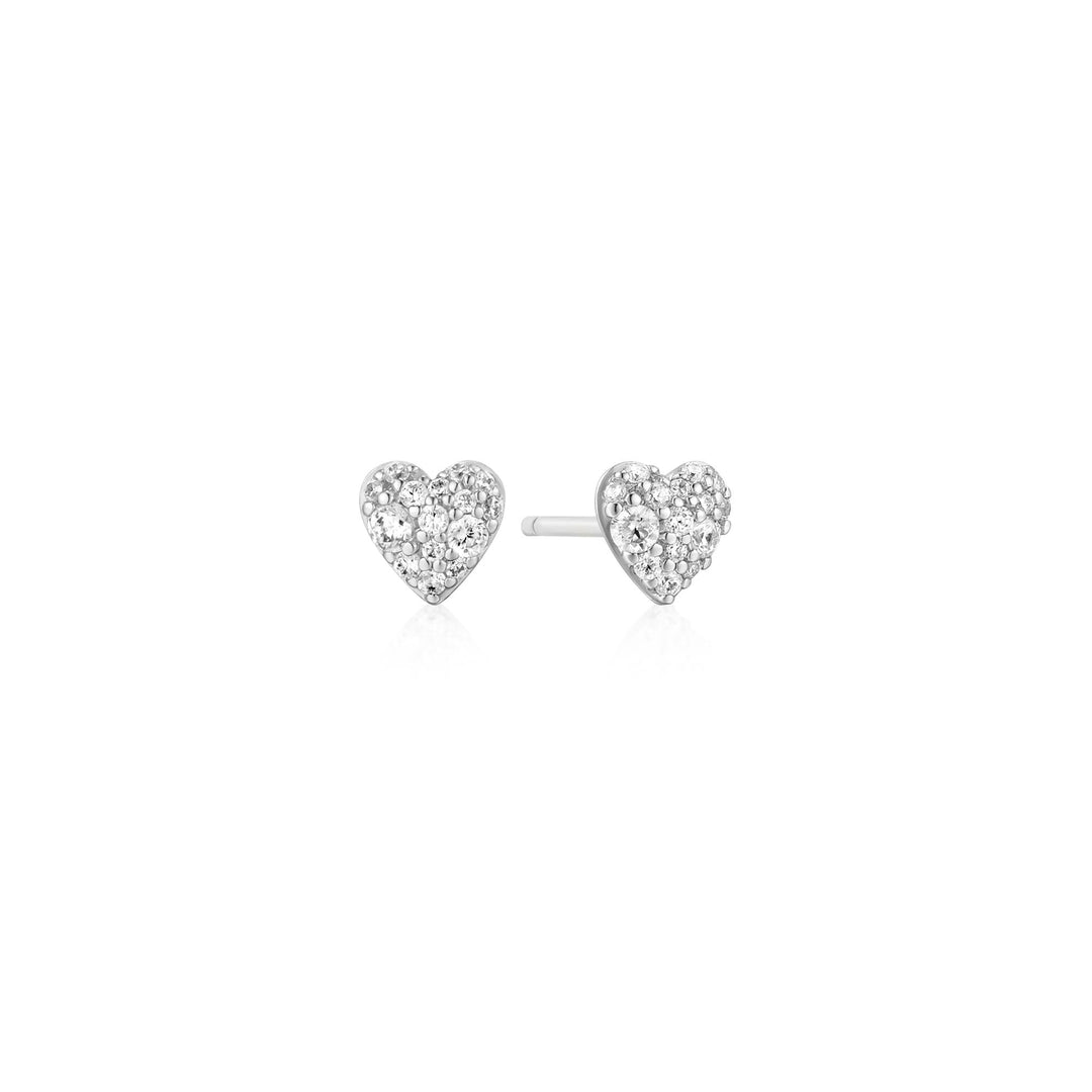 Ania Haie Silver Pave Heart Stud Earrings | The Jewellery Boutique Australia