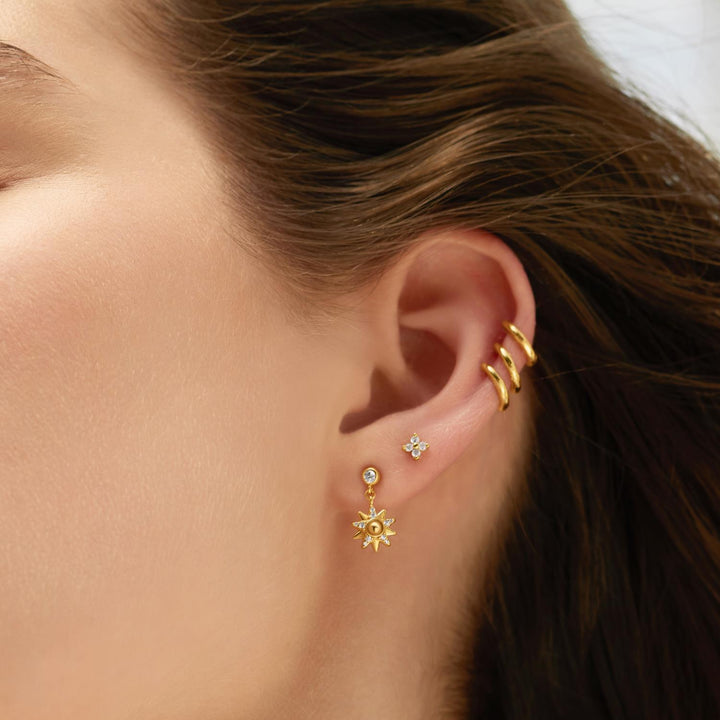 Ania Haie Gold Sunburst Dangle Stud Earrings | The Jewellery Boutique Australia