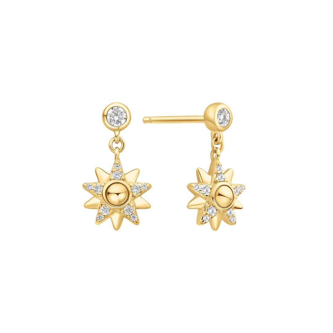 Ania Haie Gold Sunburst Dangle Stud Earrings | The Jewellery Boutique Australia