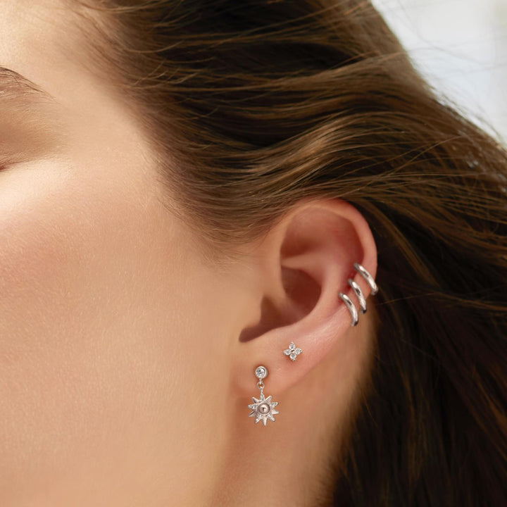 Ania Haie Silver Sunburst Dangle Stud Earrings | The Jewellery Boutique Australia