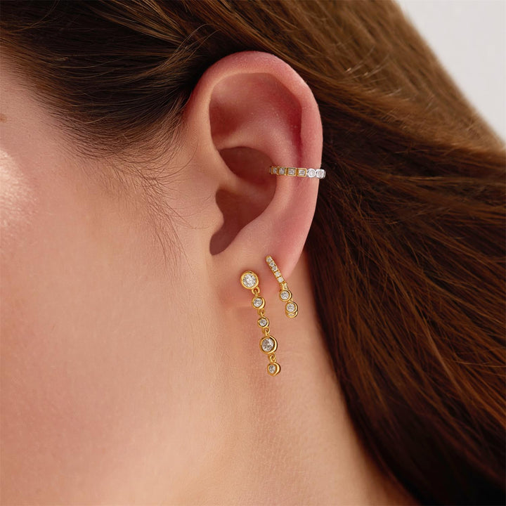 Ania Haie Gold Trio-Drop Huggie Hoop Earrings | The Jewellery Boutique Australia