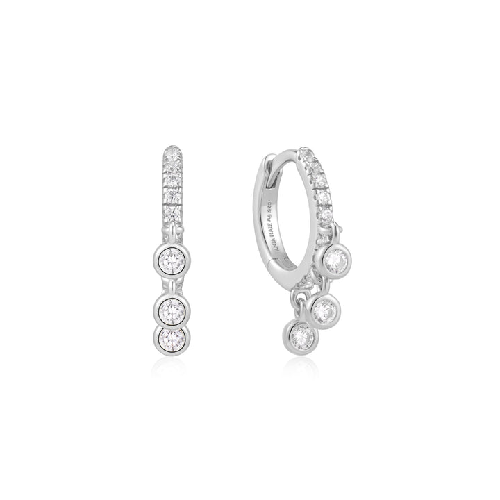 Ania Haie Silver Trio-Drop Huggie Hoop Earrings | The Jewellery Boutique Australia