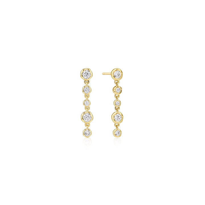 Ania Haie Gold Molten Cascade Bezel-Set Drop Stud Earrings | The Jewellery Boutique Australia