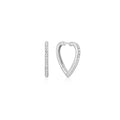 Ania Haie Silver Medium Sparkle Heart Huggie Hoop Earrings | The Jewellery Boutique Australia