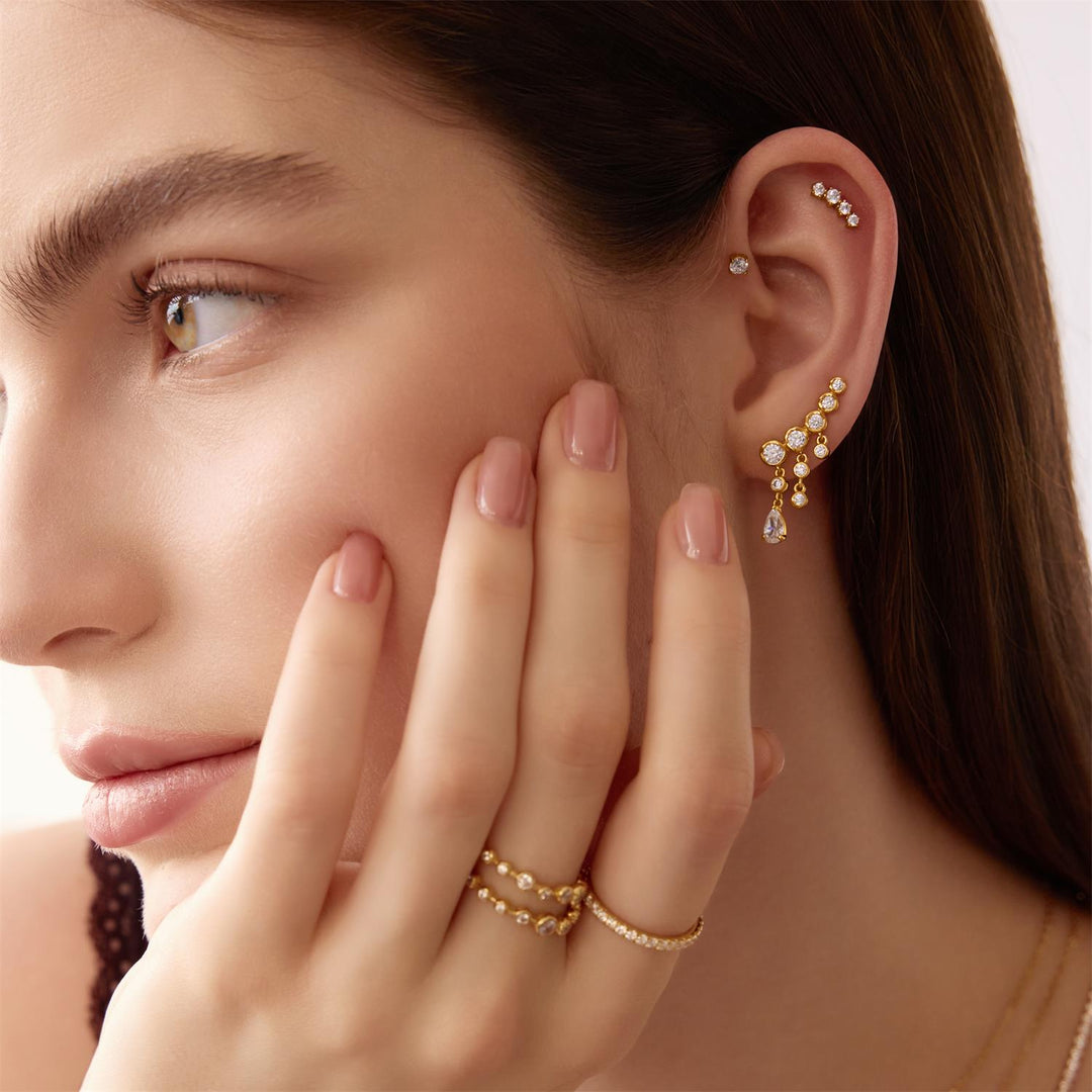 Ania Haie Gold Molten Cascade Bar Climbers | The Jewellery Boutique Australia