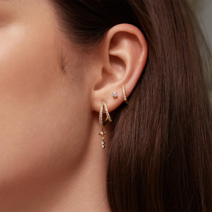 Ania Haie Gold Star Drop Stud Earrings | The Jewellery Boutique Australia
