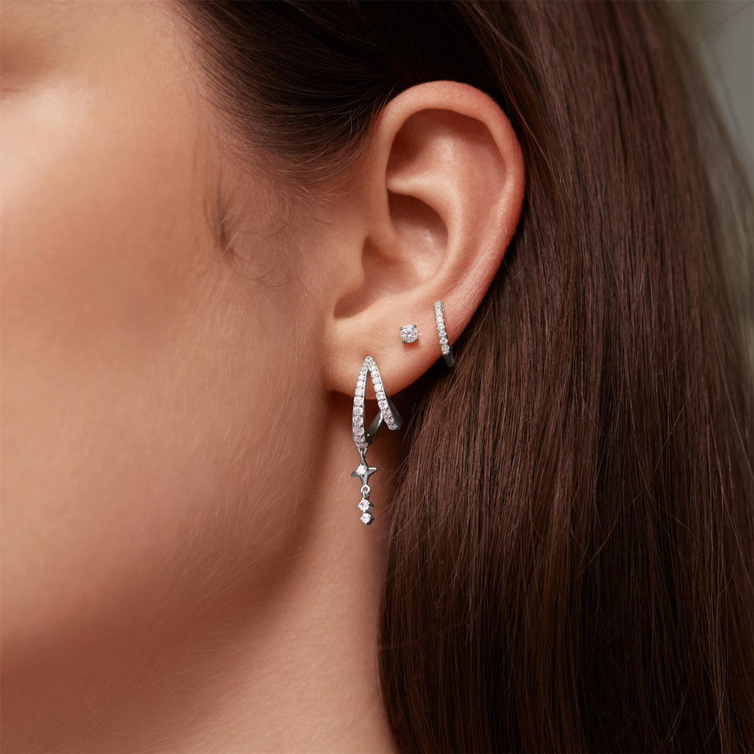 Ania Haie Silver Star Drop Stud Earrings | The Jewellery Boutique Australia
