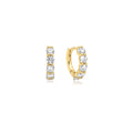 Gold Quintet Sparkle Huggie Hoop Earrings