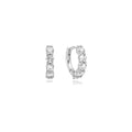 Silver Quintet Sparkle Huggie Hoop Earrings