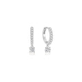 Ania Haie Silver Dangling Sparkle Huggie Hoop Earrings