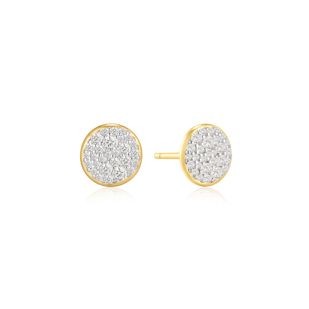 Ania Haie Gold Pave Disc Stud Earrings