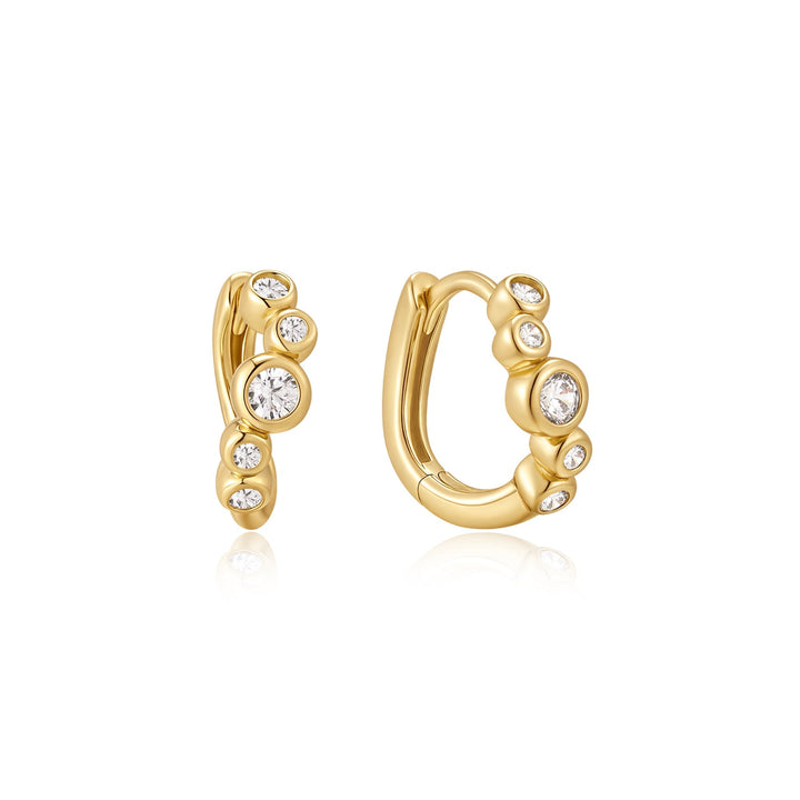 Ania Haie Gold Small Sparkling Tide Huggie Hoop Earrings