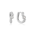 Ania Haie Silver Small Sparkling Tide Huggie Hoop Earrings