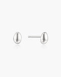 Silver Organic Dome Pebble Stud Earrings