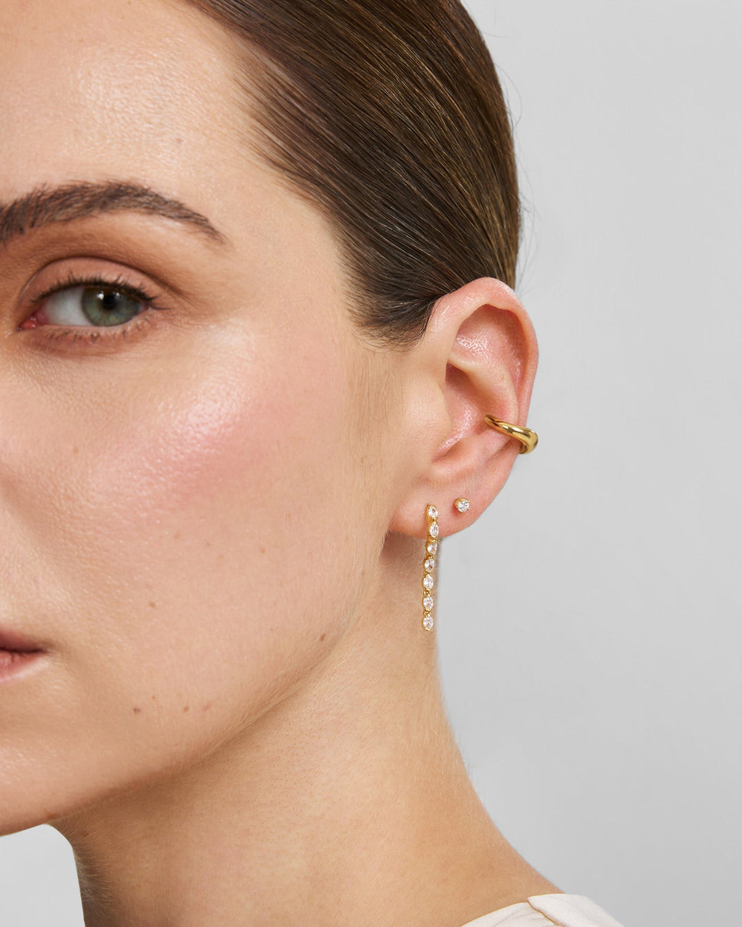 Ania Haie Gold Five-Prong Sparkle Barbell Earring E079-03G