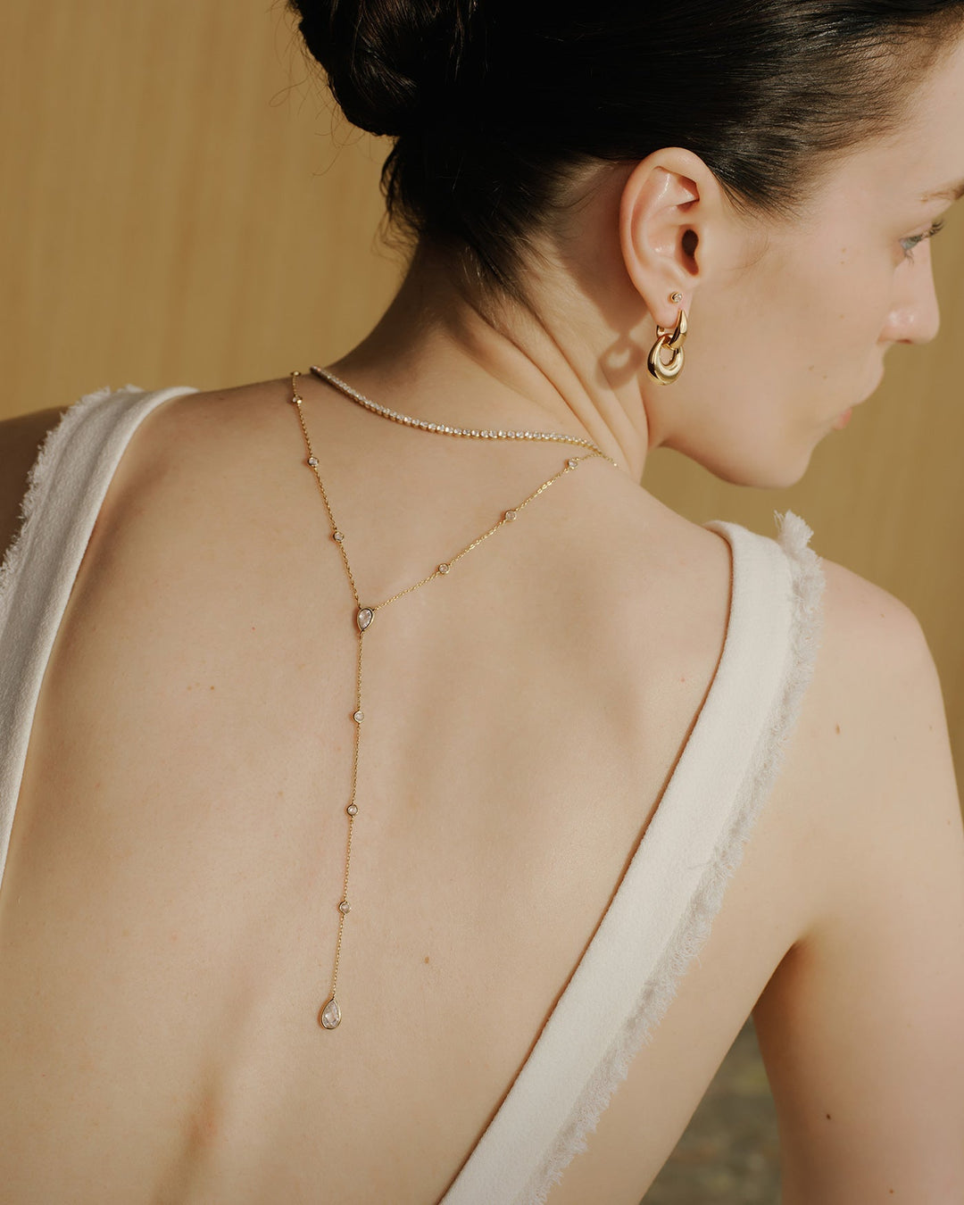 Two-Tone Hollow Organic Pebble Drop Earrings