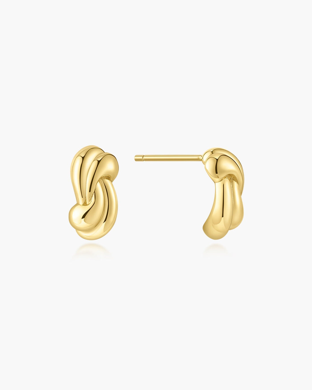 Gold Rope Twist Stud Earrings