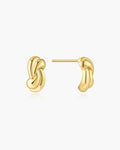Gold Rope Twist Stud Earrings