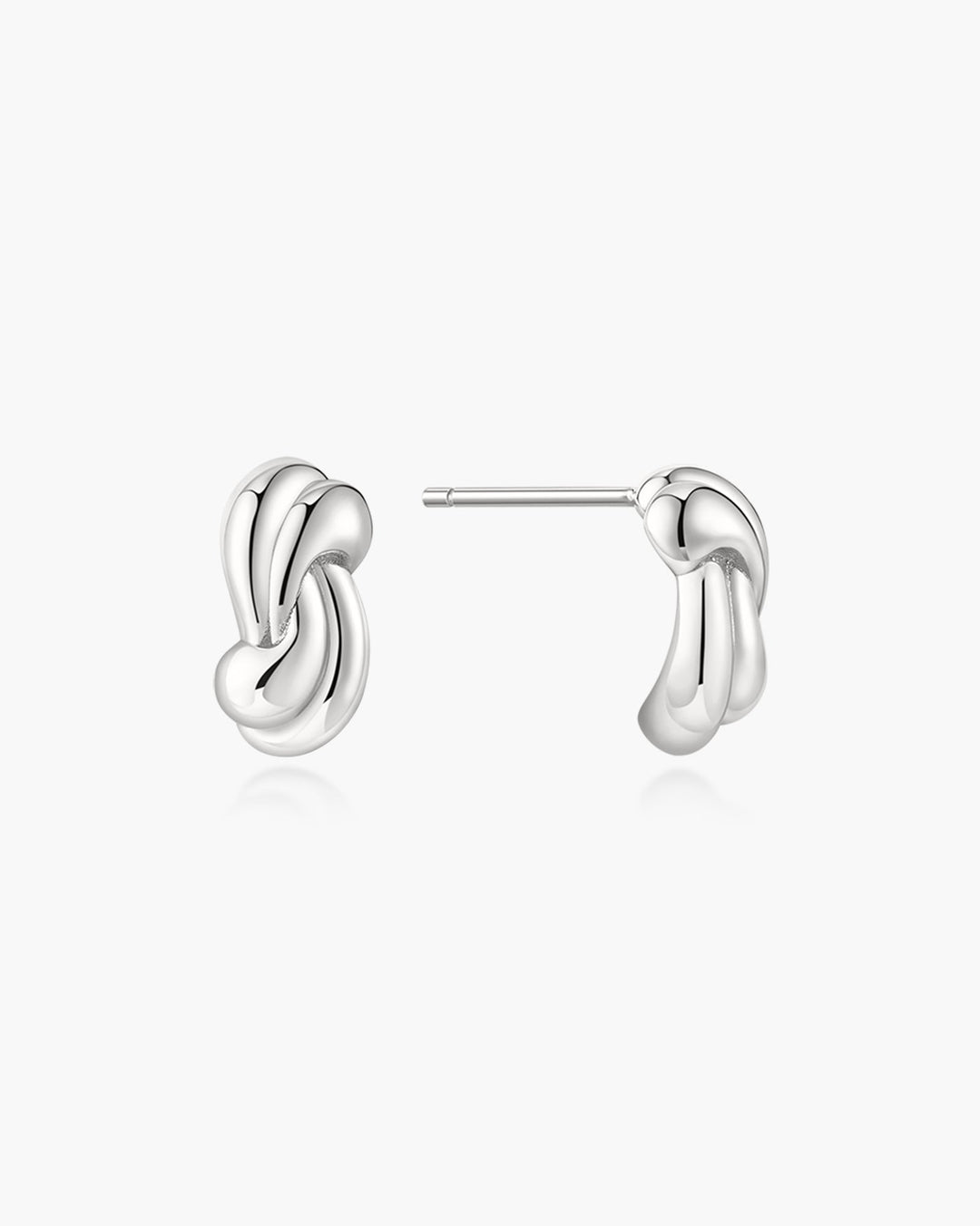 Silver Rope Twist Stud Earrings