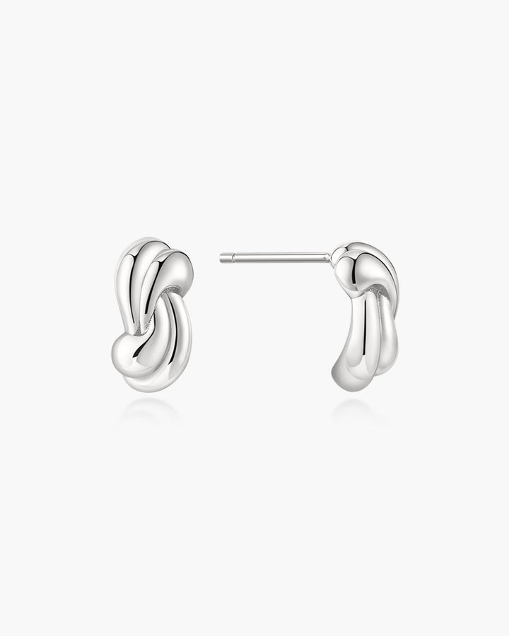 Silver Rope Twist Stud Earrings