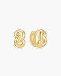 Gold Rope Twist Huggie Hoop Earrings