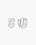 Silver Rope Twist Huggie Hoop Earrings