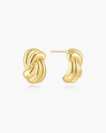 Gold Ripple Twist Stud Earrings