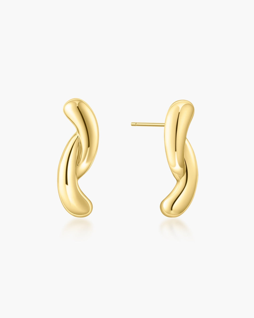 Gold Twist Stud Earrings