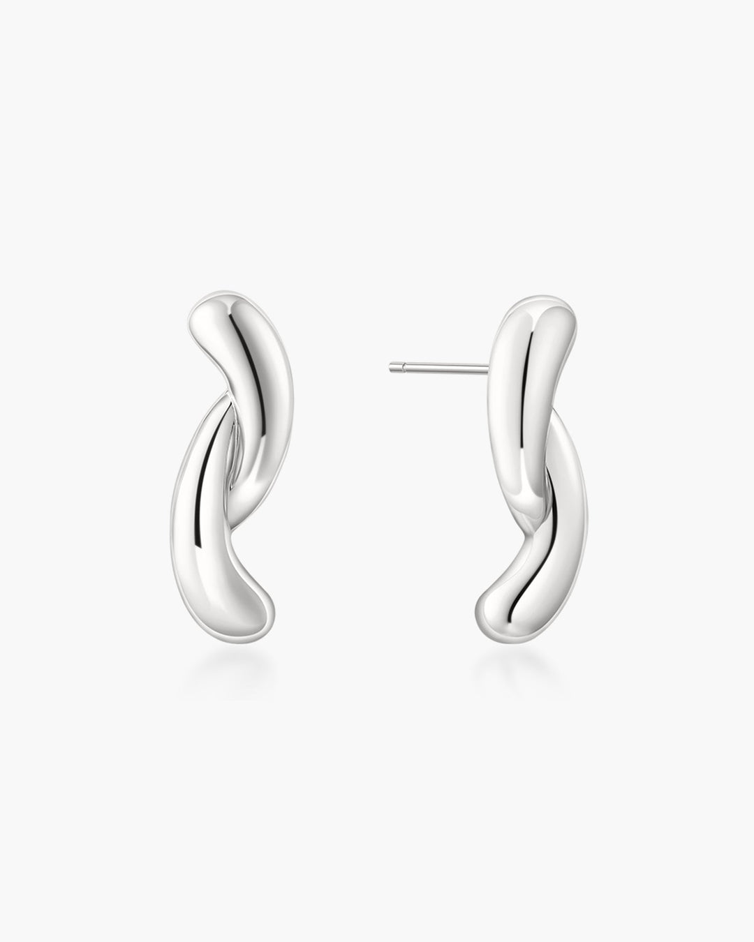 Silver Twist Stud Earrings