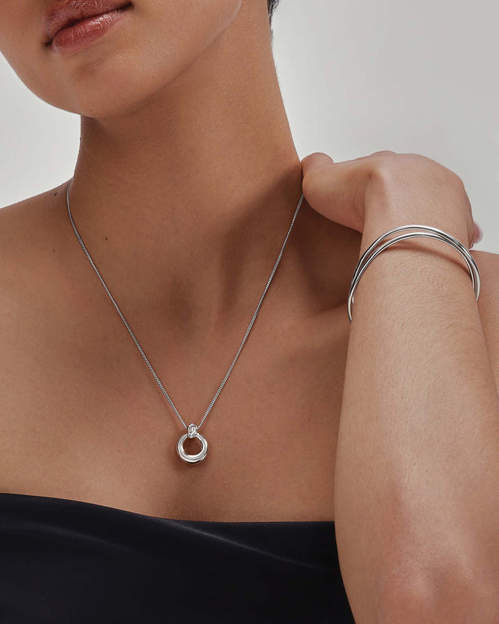 Silver Open Circle Necklace