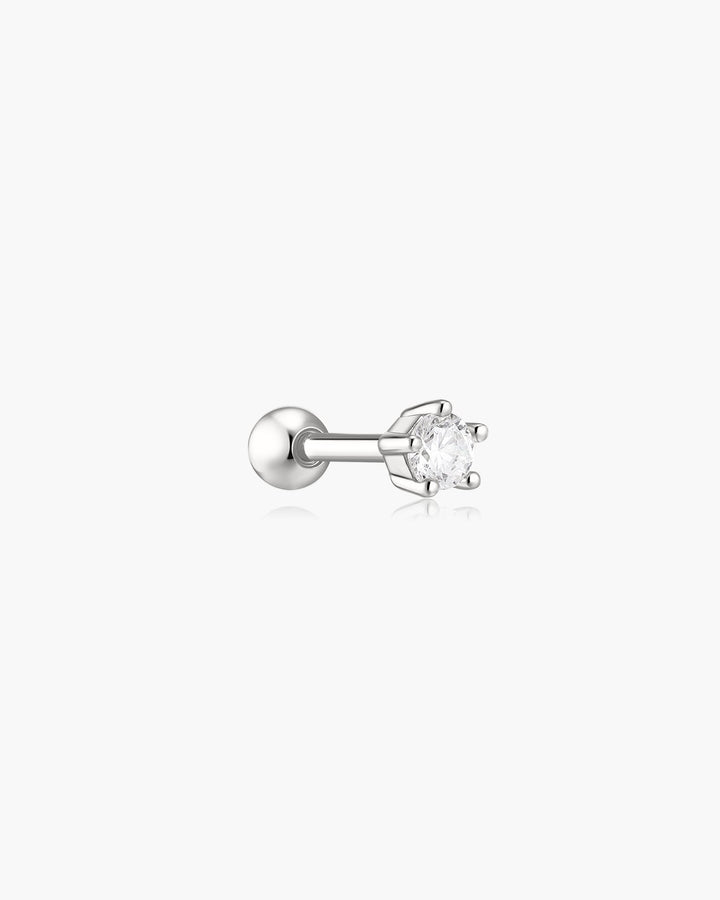 Ania Haie Silver Five-Prong Sparkle Barbell Earring E079-03H