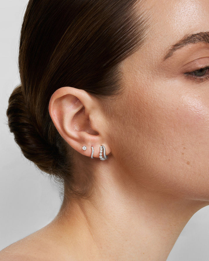 Ania Haie Silver Mini Five-Prong Sparkle Stud Earrings E079-04H