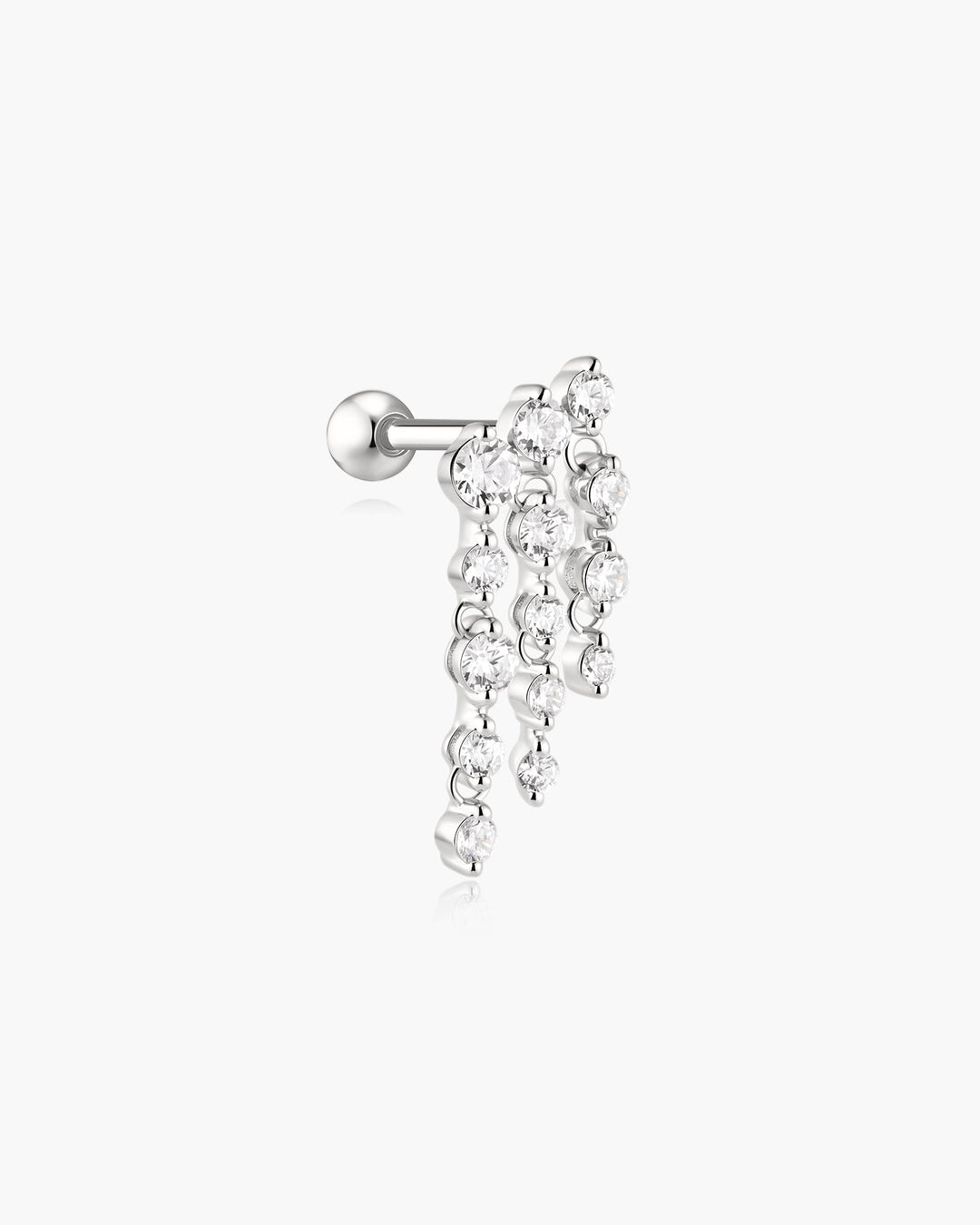 Ania Haie Silver Triple Fringe Barbell Earring E079-05H