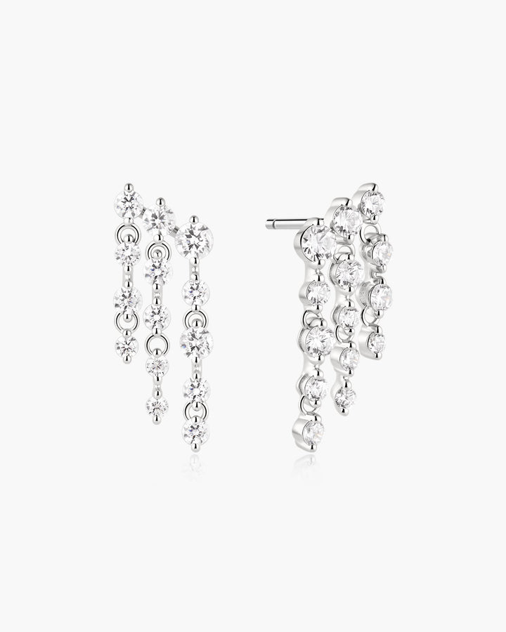 Ania Haie Silver Triple Fringe Stud Earrings E079-06H