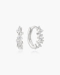 Ania Haie Silver Zig-Zag Pave Huggie Hoop Earrings E079-09H