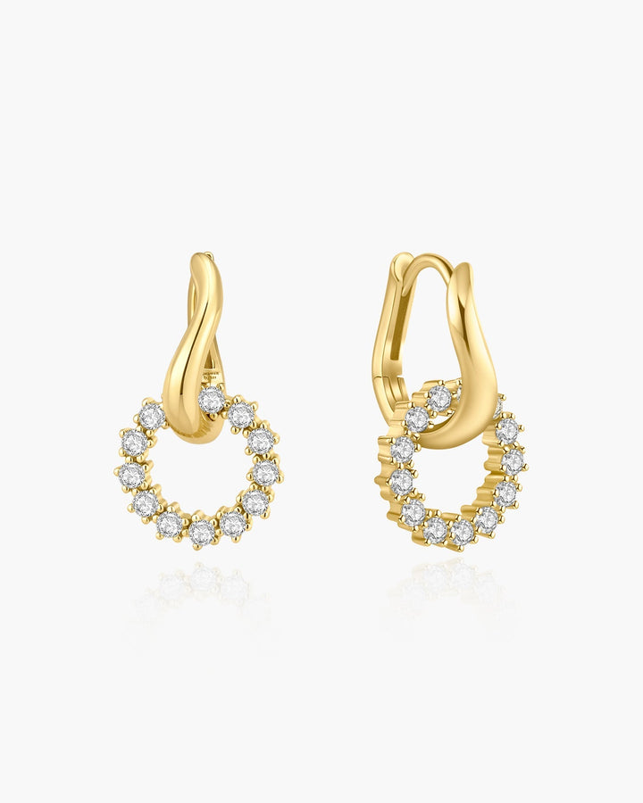 Ania Haie Gold Pave Interlocked Huggie Hoop Earrings E079-12G
