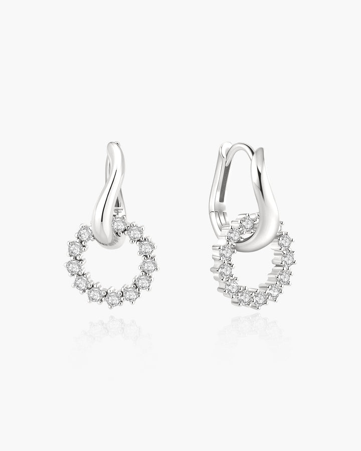 Ania Haie Silver Pave Interlocked Huggie Hoop Earrings E079-12H