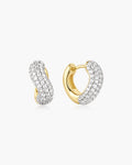 Ania Haie Gold Chunky Pave Wave Huggie Hoop Earrings E079-14G