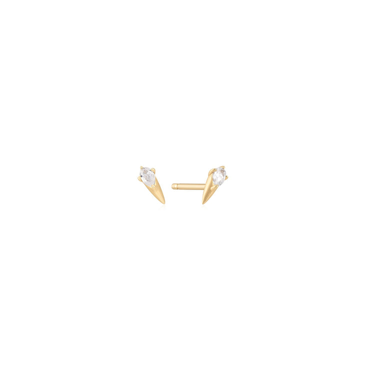 Ania Haie 14kt Gold White Sapphire Spike Stud Earrings