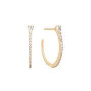 Ania Haie 14kt Gold White Sapphire Hoop Earrings