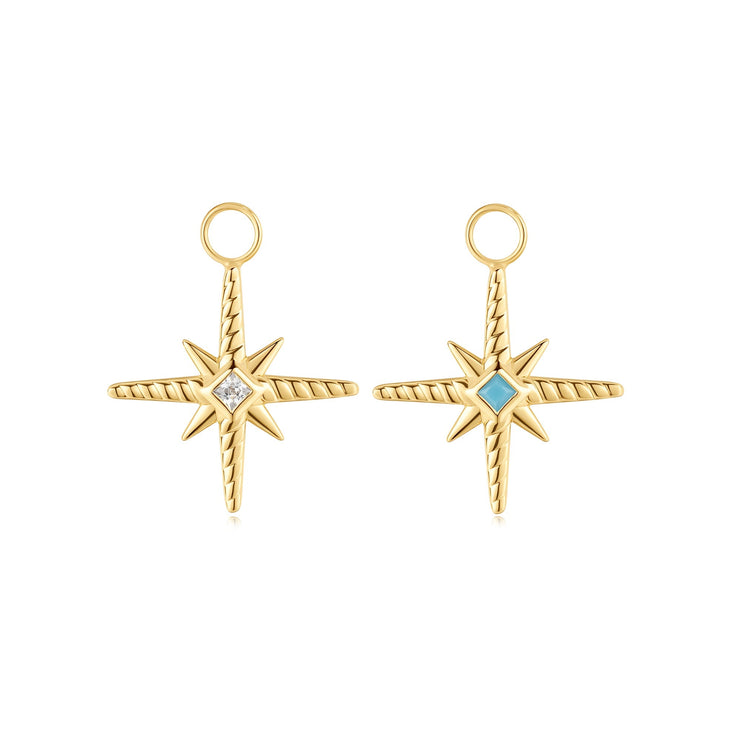 Ania Haie Gold Turquoise and Cubic Ziconia Star Earring Charm