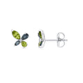0.01ct Diamond, Topaz & Peridot Earrings in 9K White Gold