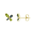0.01ct Diamond, Topaz & Peridot Earrings in 9K Yellow Gold