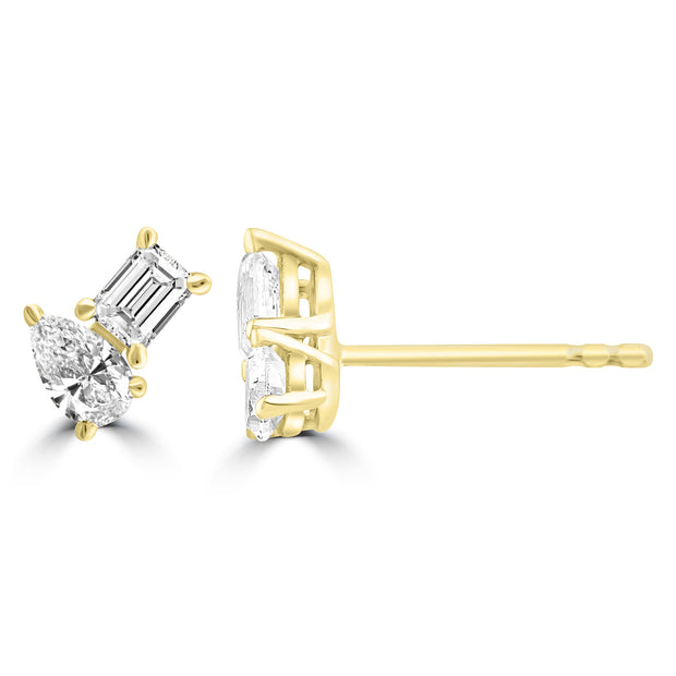 0.60ct HI I1 Diamond Earrings in 9K Yellow Gold