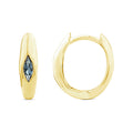 Marquise London Blue Topaz Hoop Earrings in 9K Yellow Gold