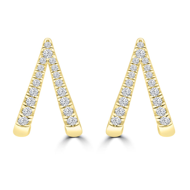 0.20ct HI I1 Diamond Earrings in 9K Yellow Gold