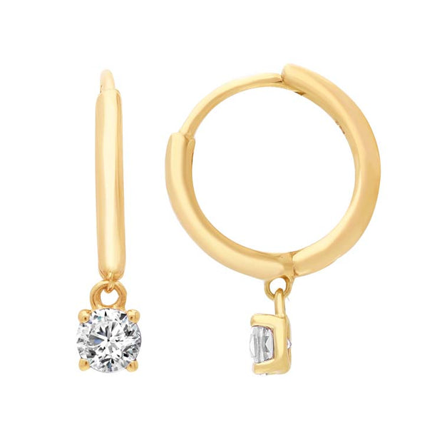 Diamond Huggie Earrings 9K Yellow Gold | The Jewellery Boutique