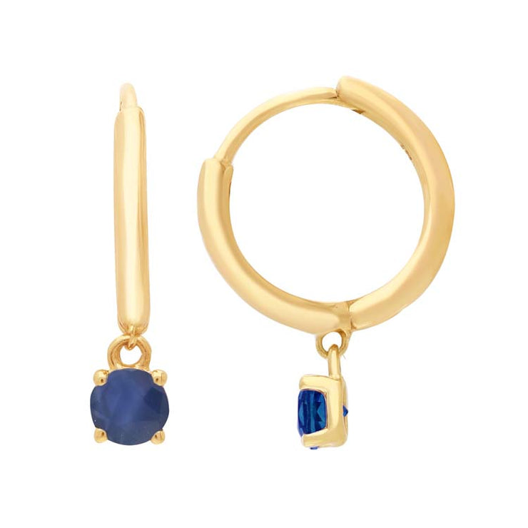 Sapphire Huggie Earrings in 9K Yellow Gold | The Jewellery Boutique